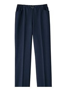 Classic Basics Damen Schlupfhose, blau, Gr. 38, unifarben, gemustert, gestreift, kariert, mehrfarbig, 98% Polyester, 2% Viskose, Hosen