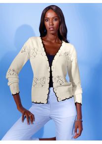CRÉATION L CREATION L Damen Cardigan, beige, Gr. 40, gemustert, mehrfarbig, 50% Baumwolle, 50% Polyacryl, Strickjacken