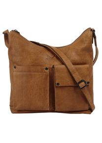 Sansibar Damen Umhängetasche, braun, Leder, unifarben, leicht glänzend, Taschen, echt Leder