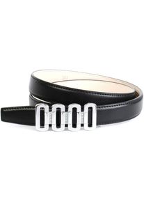 Anthoni Crown Damen Ledergürtel, schwarz, Gr. 85, unifarben, Leder, Gürtel, mit Glaskristallen besetzter Schließe