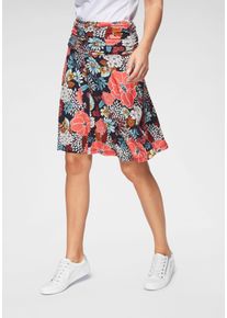 Damen Jerseyrock, bunt, feminin, Gr. 48, Aniston SELECTED, geblümt, Single Jersey, Obermaterial: 95% Viskose, 5% Elasthan, Röcke, mit Raffung am Bund