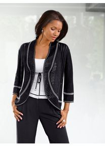 Lady Damen Strickjacke, schwarz, Gr. 44, unifarben, 100% Polyacryl, Strickjacken