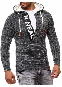 Rusty Neal Herren Kapuzensweatshirt, grau, casual, Gr. XXL, mehrfarbig, 70% Polyacryl, 30% Baumwolle, Sweatshirts, mit stylischem Ausschnitt