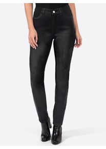 Inspirationen Damen Bequeme Jeans, schwarz, Gr. 44, unifarben, 56% Baumwolle, 19% Polyester, 14% Lyocell, 10% Viskose, 1% Elasthan, Jeans