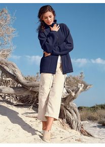 Casual Looks Damen Fleecejacke, blau, Gr. 48, unifarben, 100% Polyester, Jacken