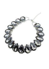 Damen Kette mit Anhänger "Anastasia", grau, Basic, Collezione Alessandro, Glas, Halsketten, mit 17 Glastropfen in Metallfassung