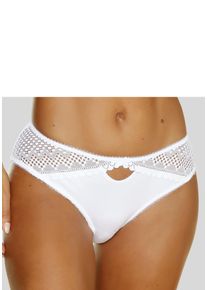 Lascana Damen Slip, Gr. 36, weiß, Jersey, Obermaterial: 76% Baumwolle, 18% Polyamid, 6% Elasthan, Unterhosen, aus Bio-Baumwolle