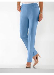 Classic Basics Damen Bügelfaltenhose, blau, Gr. 22, unifarben, 100% Polyester, Hosen