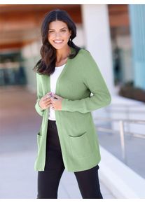 Classic Basics Damen Strickjacke, grün, Gr. 42, unifarben, 80% Viskose, 20% Polyamid, Strickjacken
