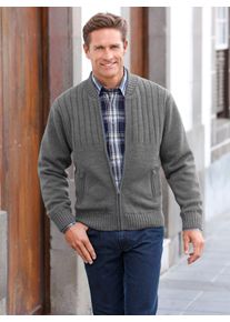 CLASSIC Herren Strickjacke, grau, Gr. 48, unifarben, 50% Polyacryl, 50% Wolle, Strickjacken
