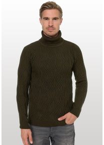 Rusty Neal Herren Rollkragenpullover, grün, casual, Gr. XXXL, unifarben, 70% Polyacryl, 30% Baumwolle, Pullover, in modischem Design