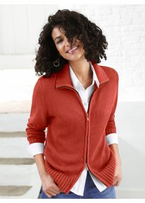 Casual Looks Damen Strickjacke, rot, Gr. 40, unifarben, 50% Baumwolle, 50% Polyacryl, Strickjacken