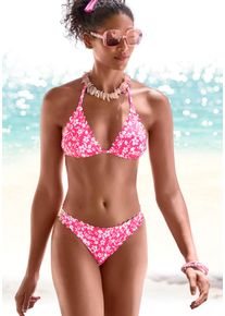 Vivance Damen Bikini-Hose "Leni", weiß, Gr. 34, floral, bedruckt, Microfaser, Badehosen, mit gelaserter Wellenkante