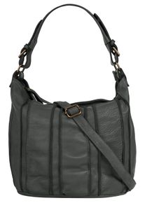 Samantha Look Damen Shopper, grau, Leder, unifarben, leicht glänzend, Taschen, echt Leder, Made in Italy