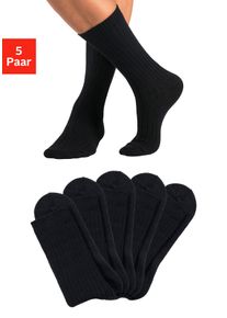 H.I.S. H.I.S Herren Arbeitssocken, Gr. 35, schwarz, Baumwollmischung, unifarben, Socken, besonders grob gestrickt