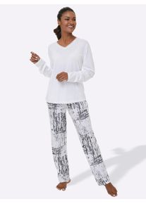 wäschepur WÄSCHEPUR Damen Schlafanzug, Gr. 36, schwarz-weiß, 50% Baumwolle, 50% Modal, Homewear-Sets