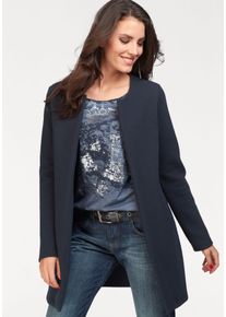 Damen Longblazer, blau, feminin, Gr. 36, Aniston SELECTED, unifarben, Ottomane, Obermaterial: 100% Polyester, Blazer, in modischer Länge