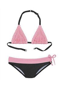 Buffalo Kinder Triangel-Bikini, rosa, Gr. 128, Polyamid, Bikini-Sets, mit Mustermix aus Karo und Punkten