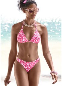 Vivance Damen Triangel-Bikini-Top "Leni", weiß, Gr. 34, floral, bedruckt, Microfaser, Bikini-Oberteile, mit gelaserter Wellenkante