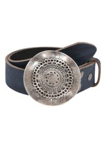 Damen Ledergürtel, blau, modisch, Gr. 90, RETTUNGSRING BY SHOWROOM 019, unifarben, Rindsleder, Gürtel, Schließe im Vintage-Look