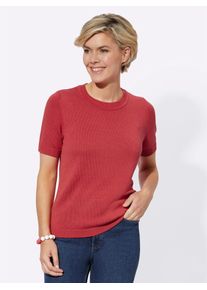Casual Looks Damen Kurzarmpullover "Pullover", rot, Gr. 36, unifarben, 50% Baumwolle, 50% Polyacryl, Pullover