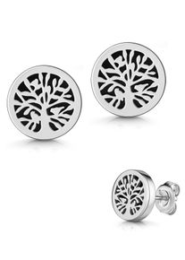Firetti Damen Paar Ohrstecker "Schmuck Geschenk Silber 925 Ohrschmuck Lebensbaum", Silber 925 (Sterlingsilber), silber, Silber 925 (Sterlingsilber),