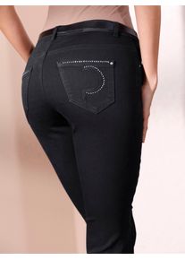 Damen 5-Pocket-Jeans, schwarz, Gr. 40, CREATION L PREMIUM, unifarben, 65% Baumwolle, 31% Polyester, 4% Elasthan, Jeans