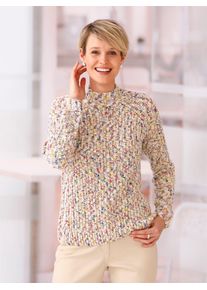Classic Basics Damen Stehkragenpullover "Pullover", beige, Gr. 38, meliert, 100% Polyacryl, Pullover