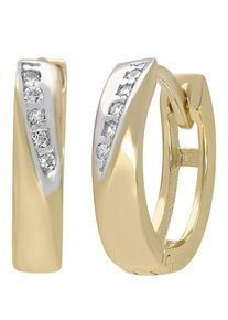 Firetti Damen Paar Creolen "Schmuck Geschenk Gold 333 Ohrschmuck Gold glitzernd", Gelbgold 333, gelb, Gelbgold 333, Ohrringe, mit Zirkonia (synth.)