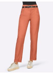 CRÉATION L CREATION L Damen Webhose, orange, Gr. 40, unifarben, 63% Lyocell, 37% Polyester, Hosen