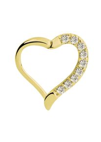 Adelia´s ADELIA ́S Damen Dehnschnecke "Piercing Ohrpiercing", gold, modisch, Chirurgiestahl, Piercings, Mit vielen klaren gefassten Steinen in 1,2 mm Stärke