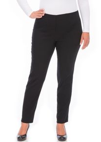 KjBRAND Damen Stoffhose "Susie XS Ankle Bengaline", schwarz, casual, Gr. 48, unifarben, Web, Obermaterial: 80% Viskose, 17% Polyamid, 3% Elasthan,