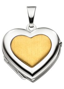 Jobo Damen Medallion-Anhänger "Anhänger Medaillon Herz", Gelbgold 333-Weißgold 333, gold, Gelbgold 333, Weißgold 333, Schmuckanhänger, 333 Gold