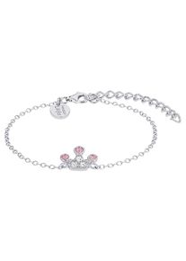 Mädchen Armband "Krone, 2036939", Silber 925 (Sterlingsilber), rosa, Prinzessin Lillifee, Silber 925 (Sterlingsilber), Armbänder, mit Glasstein