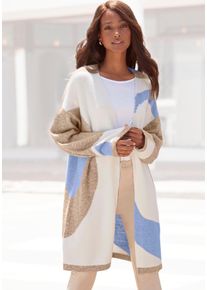 Lascana Damen Longstrickjacke, bunt, modisch, Gr. 36, colorblocking, Strick, Obermaterial: 75% Polyester, 22% Polyacryl, 3% Elasthan, Strickjacken,