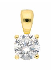 Adelia´s ADELIA ́S Damen Ketten-Anhänger "925 Silber Anhänger mit Zirkonia Ø 5 mm", mit Zirkonia, Silber 925 (Sterlingsilber), gold, Silber 925