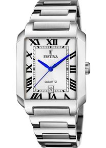 Festina Damen Quarzuhr "On The Square", silber, Armbanduhren, Armbanduhr, Herrenuhr, Damenuhr, Edelstahlarmband, Datum