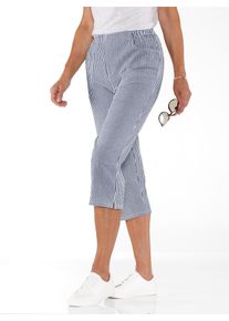Classic Basics Damen Caprihose, blau, Gr. 48, gemustert, gestreift, 100% Baumwolle, Hosen