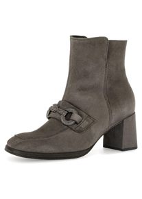 Gabor Damen Stiefelette, Gr. 36, grau, Ziegenveloursleder, unifarben, elegant, Schuhe