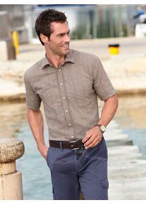 CLASSIC Herren Kurzarmhemd, grau, Gr. 41, unifarben, 72% Baumwolle, 28% Polyamid, Hemden