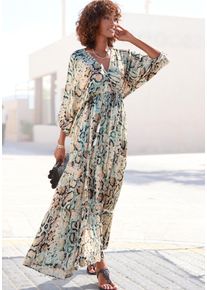 Buffalo Damen Maxikleid, bunt, modisch, Gr. 46, bedruckt, animal-print, Web, Obermaterial: 100% Viskose, Kleider, mit Schlangenmuster und