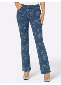 CRÉATION L CREATION L Damen Bequeme Jeans, blau, Gr. 38, gemustert, mehrfarbig, 99% Baumwolle, 1% Elasthan, Jeans