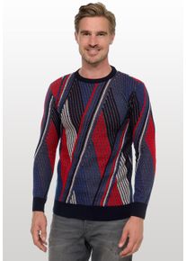Rusty Neal Herren Strickpullover, blau, casual, Gr. XXL, mehrfarbig, 70% Polyacryl, 30% Baumwolle, Pullover, im Colorblock-Design