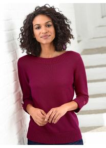Casual Looks Damen 3/4 Arm-Pullover "Pullover", pink, Gr. 38, unifarben, meliert, 50% Baumwolle, 50% Polyacryl, Pullover