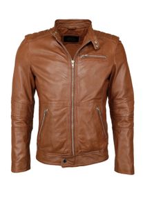 JCC Herren Bikerjacke "MCL-23", braun, Gr. XXL, Obermaterial: 100% Leder Schaf, Jacken