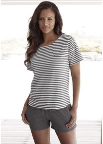 H.I.S. H.I.S Damen Shorty, Gr. 32, grau, Single Jersey, Obermaterial: 64% Baumwolle, 31% Polyester, 5% Elasthan. Obermaterial Hose: 60% Polyester, 35%