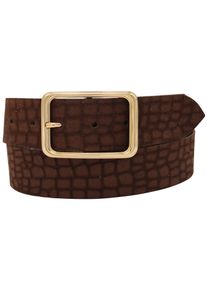 AnnaMatoni Damen Ledergürtel, braun, elegant,feminin,klassisch,modisch, Gr. 95, unifarben, Kroko-Optik, Leder, Gürtel