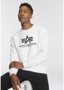 Herren Sweatshirt "Basic Sweater", weiß, modisch, Gr. XXL, Alpha Industries, bedruckt, angeraute Sweatware, Obermaterial: 80% Baumwolle, 20%
