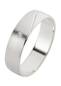 Firetti Trauring "Schmuck Geschenk Gold Hochzeit Ehering Trauring "LIEBE"", 23, SI = kleine Einschlüsse mit Brillant, Weißgold 375, 5mm, weiß,