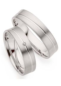 Phoenix PHÖNIX Damen Trauring "Schmuck Geschenk Silber 925 Trauring Ehering LIEBE versch. Varianten", 56, 0,01 ct SI = kleine Einschlüsse mit Brillant,